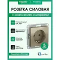 Розетка силовая c заземлением и шторками Systeme Electric (Schneider Electric) AtlasDesign, шампань ATN000545 - 5 шт.