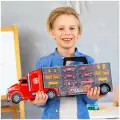 Набор машинок серии Служба спасения (Автовоз - кейс 54 см, красный, с тоннелем. 4 машинки, 1 автобус, 1 вертолет и 10 дорожных знаков) G205-015
