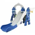 Горка детская с качелями Pituso Замок, игровой комплекс 3 в 1 с баскетбольным кольцом, цвет синий