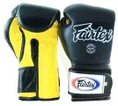 Боксерские перчатки Fairtex BGV9 Black/Yellow - Fairtex - Черный - 14 oz