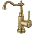 Смеситель для раковины Zorg Antic A 310U-BR бронзовый, с поворотным изливом, чешский