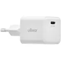 Сетевое зарядное устройство Ubear Bridge USB-C+USB-A 30 Вт GaN, белый