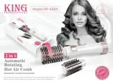 Фен-Щетка Для Сушки Волос KING KP-6004 С Вращением / Стайлер Для Завивки Автоматический С Ионизацией, 2 насадки