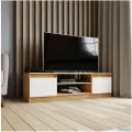 Тумба для ТВ ТВМ-3, ЛДСП (сонома/белый с тиснением), 140х36х40 см