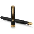 Перьевая ручка Parker Sonnet Black Lacquer GT, перо: F , цвет чернил: black, в подарочной упаковке