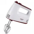 Миксер ручной Delta Lux DE-7700, 400Вт, 5 скоростей + турбо, 4 насадки, белый с бордовым