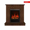 Электрокамин Флора коричневый с очагом Eugene, звуковая имитация, пульт ДУ, обогрев