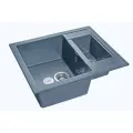 Кухонная мраморная мойка Granfest QUADRO GF-Q610K, 1,5-чашевая, прямоугольная, оборачиваемая, 610*500 мм, цвет графит/Раковина для кухни