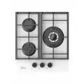 Газовая варочная панель MIDEA MG449TGW, 45 см, WOK-конфорка, чугунные решетки, автоподжиг, газконтроль