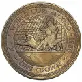 Остров Мэн 1 крона 1986 г. (Чемпионат мира по футболу, Мексика - Гол в ворота) (CN) (Proof)