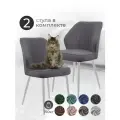 Стулья для кухни, МК LUSSOR Сиэтл, стулья кухонные 2 шт велюр Grey/white