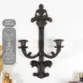 Металлический подсвечник настенный на 2 свечи Канделябр. Рапсодия , чугун, 41.6 8 23.8 см