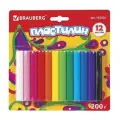 Пластилин BRAUBERG 12 цветов 200г (103350), 12 упаковок, разноцветный, 12 цв., 200 г, 12 уп.
