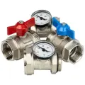 Комплект прямых шаровых кранов с термометрами 1”