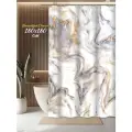 Штора для ванной тканевая с рисунком светлый мрамор