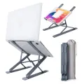 Подставка для ноутбука и планшета Safety DJ складная алюминиевая портативная с регулировкой высоты и угла наклона (тёмно-серая)