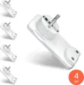Вилка электрическая UNIVersal / Юниверсал невидимка с заземляющими контактами из АБС-пластика, белая, 250В, 16А / электрика (комплект из 4 шт)