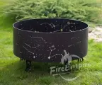 Костровая чаша Созвездия 80 см с сеткой, искрогасителем и обручем + чехол в подарок