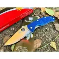 Нож складной Spyderco Tenacious, S35VN Serrated Blade, Blue FRN Handle