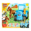 Конструктор с большими кубиками: Синий Трактор с лошадкой, 5 дет. Город Мастеров 10025-GK (48)