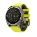 Garmin Fenix 8 47 мм Solar, Sapphire, титановый серый с желтым ремешком (010-02906-21)
