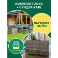 Комплект мебели из ротанга Royal Family ZOYA серый + садовый сундук KARL