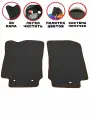 Два передних коврика EVA/ЭВА для Volkswagen Polo, Фольксваген Поло, 2020-2022 г. в, с 3Д лапой, без разреза, черный ромб с коричневым кантом