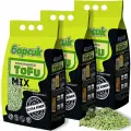 Наполнитель Барсик TOFU MIX зеленый чай + бентонит комкующийся 4,54л - 3 упаковки