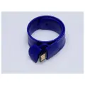 Флешка в виде браслета (128 Гб / GB USB 2.0 Синий/Blue SS001 Именной логотип)