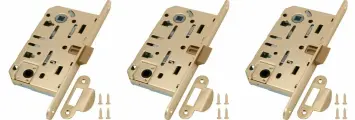 Замок межкомнатный AGB WC MEDIANA EVOLUTION (латунь) B01102.50.03.567 с ответной планкой (комплект 3 штуки)