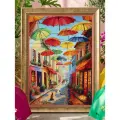 Набор для вышивания крестом Риолис, Цветные зонтики, 30x40 см, 2335