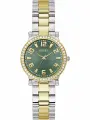 Наручные часы GUESS, зеленый, золотой, серебряный