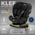 Автокресло KLEE RAPID i-Size Diamond Black 40-150 см, 0-36 кг, группа 0/1/2/3, изофикс, isofix, поворотное, черное, со звуковым индикатором правильной установки