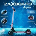 Детский электросамокат для школы, садика ZAXBOARD Kids V5 AQUA розовый с аквазащитой, до 15км/ч, подсветка, амортизаторы