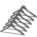 Набор вешалок дерев, 6 шт, прямых, с переклад, 44.5*23*1.2 см, цвет серый, JAPANESE BLACK