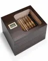 Хьюмидор из кедрового дерева CIGARLOONG, герметичный, насыщенный алкоголем хьюмидор для сигар большой емкости с высоким обзорным окном