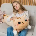 Мягкая игрушка КупиКота подушка Кот батон большой, текстиль, 130 см, рыжий