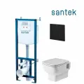 Комплект инсталляции Santek ПЭК Нео с подвесным безободковым унитазом сиденье Soft Close с микролифтом и клавишей смыва