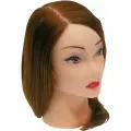 Голова манекен для причесок DEWAL Pro шатенка, протеиновые волосы, светлый шатен