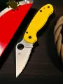 Нож складной Spyderco SC223SYL Para-Military 3 Salt, MagnaCut Serrated Blade, Yellow Handle