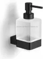 Диспенсер Langberger Дозатор для жидкого мыла черный стеклянный к стене квадратный 11321A-BP