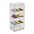 Витрина сладость №6А-О для выпечки настольная с прямыми полками без дверки, Акрил