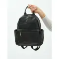 Рюкзак городской PouchMan, женский, натуральная кожа, 5 л, 21х30х8 см, черный