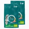 Сухой корм Purina One для домашних кошек Индейка, 3 кг х 2 шт.
