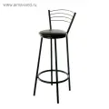 Табурет барный Высокий со спинкой, Черный/Черный, 4154795