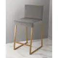 Барный стул визажиста темно-серый/золото Johny Wood, для салона и домашнего использования на металлическом основании