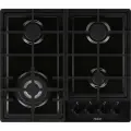 Встраиваемая варочная панель газовая Haier HHQ-M64CTB черная, 4 конфорки, трехконтурная конфорка, электроподжиг, газ контроль, 60x52х10.3 см