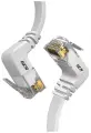 GCR Патч-корд PROF плоский 1метр, UTP медь кат.6, белый, нижний угол, ethernet high speed 10 Гбит/с, RJ45, T568B ()
