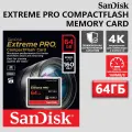 Карта памяти SanDisk Extreme Pro CompactFlash для цифровых зеркальных фотокамер, 160 МБ/с, 64 ГБ