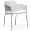 Кресло Net Nardi белый, пластик, твердое сиденье, с подлокотниками